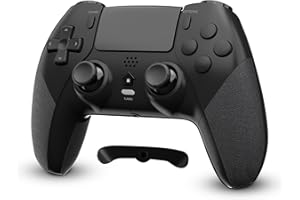 CHEREEKI Controller für PS-4, Wireless Bluetooth Controller Kompatibel PS-4/Pro/Slim Gamepad Joystick mit Programmierbare Tasten/Turbo/Dual Vibration/6-Achsen Gyro Sensor/Touchpanel Schwarz