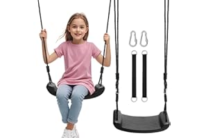 HOXVJYME Siège de balançoire imperméable Garden Games, siège de balançoire en Ensemble Robuste avec Corde Ajustable de 2,4 m et 2 mousquetons, balançoire Robuste pour Jardin extérieur (Noir)