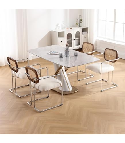 Stoel van hout en rotan (set van 2) eiken en beige