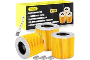 ZZXLOPEZ 3x Filtre Aspirateur Pour Karcher, Filtre à Cartouche, Filtres Cylindriques Pour Karcher Premium WD2 WD3 MV3 WD3 - Filtre de Rechange pour Aspirateurs Humides et secs 6.414-552.0/64145520