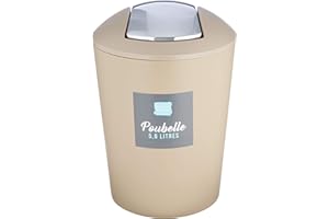 douceur d'intérieur, Poubelle Flic Flac (5.6 L) Vitamine Taupe, Plastique
