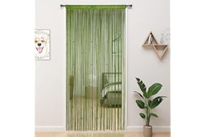 YIIBAII Beaded Curtain Beaded Curtains for Doorways Crystals Suitable for Interior Hanging Decoration and Partitions Closet Curtains (Green, 39"x79")