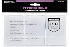 TitanShield (150 rękawów) przezroczysta standardowa gra planszowa w europejskim rozmiarze i matowe rękawy na karty 59 x 92 mm