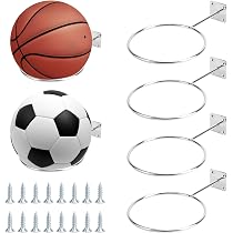 8 Supporti Parete Per Palloni - Display Rack Per Calcio, Basket, Pallavolo E Rugby - Foto 4
