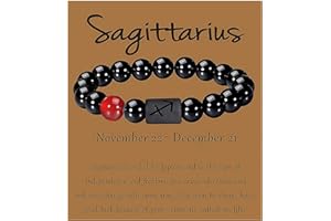 QSMGD Zodiac Bracelets for Women and Men,Friendship Bracelet,8mm 10mm Natural Black Onyx Stone Star Sign Constellation Horoscope Bracelet Gifts
