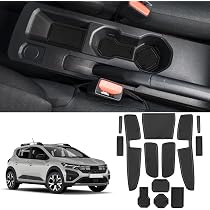 Tapis Antidérapant Caoutchouc Pour Dacia Sandero III - Protection Porte-gobelets Et Console - 2021-2024