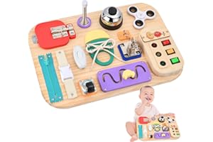 Potatomato Montessori Busy Board - Wooden Sensory Toys for Toddlers -Activity Board Toys for Fine Motor Skills - Educational Fidget Toys for Boy & Girl - Birthday Gifts