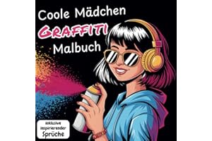Coole Mädchen Graffiti Malbuch: 50 einzigartige Motive mit echten Graffiti-Schriftzügen und positiven Affirmationen, Ausmalbuch mit wunderschönen Sprüchen für Mädchen und Teenager ab 10 Jahren