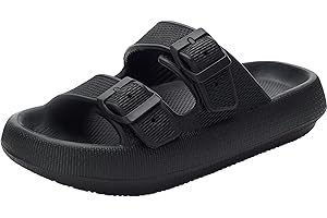 COSWIND Zapatillas Mujer Hombre Chanclas Sandalias Casa Verano Casual Playa Pantuflas on Cloud Ducha Baño Ajustable Comodas Piscina Antideslizantes Interior Exterior Unisex