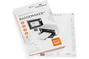 Durable BADGEMAKER Inserts 40 x 75mm - Pack of 240 Inserts - Printable Name Badge Inserts - Create Professional Badges In Minutes