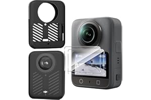 Effcotuo Custodia per DJI Osmo 360 Cover con 2 Pellicola Protettiva Vetro Temperato, Custodia Protettiva Silicone, DJI Osmo 360 Silicone Protective Case Accessorio