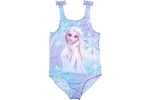 UNITED LABELS Disney kostium kąpielowy z kokardkami dla dziewczynek - Elsa Kraina Lodu Dziecięcy strój kąpielowy niebieski