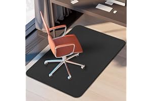MUEZDUR Office Chair Mat for Carpet and Hardwood Floor, 90x120cm Corduroy Carpet Protector Chair Mat for Home & Office, Easy Glide Heavy-Duty Folding Mat (Black)