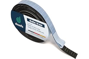 ‎DICONFA diconfa Gummistreifen SELBSTKLEBEND 10mm (1cm) breit - WÄHLBAR - Dicke: 1mm bis 5mm - LÄNGE: 0,05 bis 10m ==> 950mm (95cm) lang, 1mm stark - Gummimatte Meterware - stark klebend