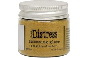 Tim Holtz - Ranger Ranger-Tim Holtz Distress Embossing Glaze-Fossilized 621824 FOSSIL AMB Prägungslack, Versteinerter Bernstein, Einheitsgröße