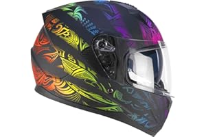 SKA-P Casco full face, 3MHS SPEEDER RAINBOW Nero Verde Rosso opaco, XL (60cm)