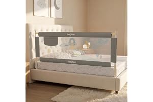 BAYBEE Baby Bed Rail Guard | Bed Railing for Baby Safety with 7 Height Adjustable & Portable Bedside Protector for Babies Falling | Foldable Bed Safety Guard for Kids (6Ft, 1 Side, Grey)