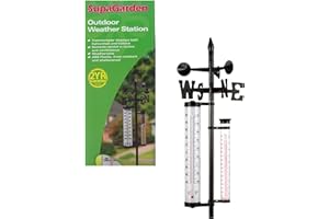 GREENFINGERS SupaGarden Outdoor Weather Station/Thermometer - Weather Vane and Rain Collector