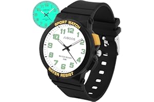 Juboos Reloj Analógico para NiñOs Niñas Aprender La Hora 50M Impermeable Reloj para NiñOs FáCil De Leer 7-15 AñOs Gran Regalo De CumpleañOs