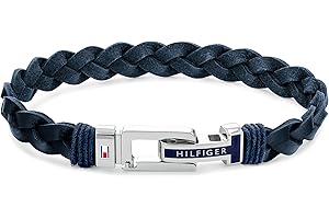 Tommy Hilfiger Jewelry Bracelet en Cuir Tressé pour Homme - Disponible en Bleu ou Noir