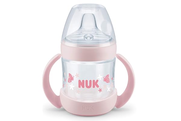 NUK Tasse d'Apprentissage Nature Sense, 150ml, Antifuite, 6-18 mois, Rose