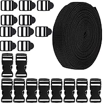 10 M Cinghie Per Cavi Con 50 Fibbie E 1 Pezzi Taglio Filo Cucito, Fascette Regolabili E Riutilizzabili Per Cavi Organizzare, Tubi, Corde (nero, 10 M X 25 Mm - Foto 2