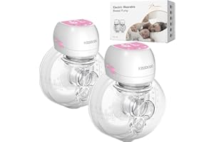 KISSBOBO Sacaleches Electricos, Sacaleches manos libres doble, extractor de leche materna, Bajo Ruido Recargable Inalámbrico 3 Modos 9 Etapas Sacaleches con 21mm/24mm (Rosa 2 Piezas)