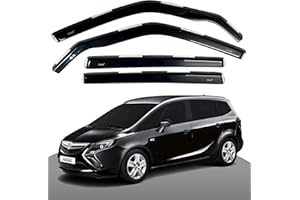 Haibak Juego de deflectores de viento compatibles con Vauxhall Zafira Tourer C 2012-2019 MK3 de 5 puertas, 4 piezas en ajuste de canal