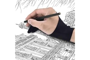 OULENSY 2pcs / Set Größe Freies Schwarz Tablet Zeichnung Anti-fouling-Glove Künstler Zwei-Finger-handschuh Für Graphic Tablet, Kunst Creation Bleistift Fit Für Die Rechte Hand Oder Linke Hand