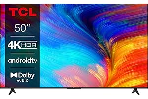 TCL 50P639K 50-inch 4K Smart TV, Ultra HD, Powered by Android TV, Bezeless design (Freeview Play, Game Master, Dolby Audio, HDR 10 compatible with Google assistant & Alexa)