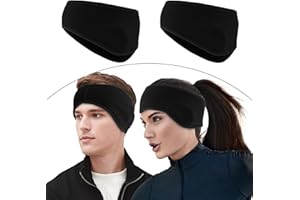 KEAHND Bandeaux De Sport d'hiver pour Homme Et Femme,Lot De 2 Bandeaux d'hiver pour Homme Et Femme,Bandeau d'hiver Cache-Oreilles Thermique Extensible,Bandeau Cache-Oreilles pour l'hiver