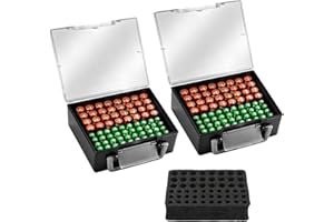 HOSPAOP Batteriebox Batterie Aufbewahrungsbox, Batterie Organizer Batteriekasten für 72 AAA AA Batterien, Kunststoff Batterien Aufbewahrung, Nur Box, 2 Stück
