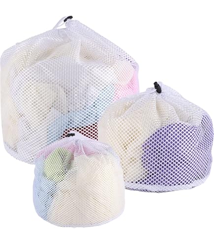 Confezione da 4 Sacchetti per Biancheria in Rete Sacchetti per Lavaggio Ispessiti a Doppio Strato Sacchetti per Reggiseno Versatile Rete per Biancheria per Lavatrice con Cerniera (Beige