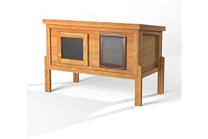 The Hutch Company Outdoor-Katzenhaus mit Isolierung für Freigängerkatzen – Wetterfestes Katzenhaus für draußen und drinnen mit natürlicher Wärmeregulierung – Fertig montiert