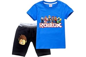 CKCKTZ Ro-blox Lot de 2 t-shirts d'été en coton pour garçons Motif dessin animé