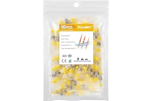 Kuject Lot de 50 connecteurs de fil à souder AWG 12-10, jaune à souder thermorétractables - Gaine de soudure isolée étanche pour joint de fil de bateau