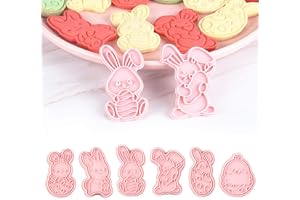 Gxhong Cortador de Moldes Conejo 3D Cortadores de Galletas Plástico Utensilios de decoración para repostería Pascua de Resurrección Decorar postres, frutas