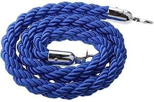 B Baosity Corde de Barrière Diviseur de Files d'Attente 1.5m Corde Torsadée Cordon Séparation pour Poteaux de Guidage - Bleu