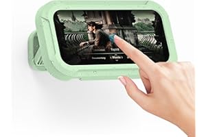 SCEV Handyhalterung Dusche Wasserdicht, 360° Drehbare Verstellbare Duschehalterung, Wall Mount Handy Wandhalterung Ständer mit HD Touchscreen für Bad, Grün
