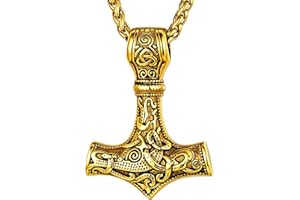 FaithHeart Personalised Thor Hammer Necklace Viking Jewellery for Men Engraved Odin Helmet/Mjolnir Pendant Nordic Runic Necklaces Talisman Amulets Protective Jewelry Norse Gift (Stainless Steel)