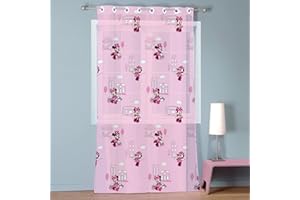 CTI Disney Home Minnie Cute Vorhang mit Ösen, 100% Polyester, Öko-Tex, 140 x 240 cm, Bedruckt, Mädchen, Rosa