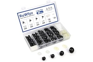 RuWfpz Yeux de Securite Amigurumi Crochet 18-30mm - 4 Tailles Yeux de Sécurité Poupée en Plastique Noir, Oeil Yeux pour Peluche Amigurumi, 80pcs Bouton Yeux a Coudre Animaux