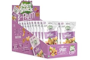 APERI SNACK Aperisnack B-Fruit - APS02.008 Astuccio Slot Mix Sport - Anacardi, Mirtilli Rossi, Noci e Uvetta Sultanina. Frutta Secca 100% Naturale - 20 Pacchetti Monodose da 25 g