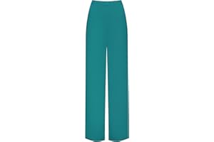 WearAll - Mujer Pantalones Cintura Elástica Palazzo con Pernera Ancha Tallas Grandes 44-54
