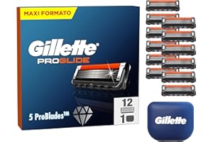 Gillette Proglide 12 Lametta Gillette Proglide Di Ricambio Per Rasoio Barba Manuale Con Doppia Lubrificazione E Lubrificazione EverGlide Una Profondità E Comfort Incredibili, Lama Barba Uomo