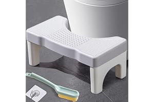 WUSUPU Sgabello WC,Sgabello da Toilette,Poggiapiedi,Panchetto con Cuscinetti,Plastica Portatile Poop Piede Sgabellino per Alleviare L'Intestino Adulti,Bambini,Anziani,Incinte