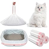 30 Cat Litter Bag XL 115 x 45 cm, Rip-Resistant, Waterproof with Drawstring | Litter Box Liners Waterproof with Drawstring -