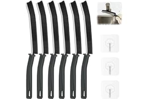 PTBWS 6 Pezzi Spazzola per la Pulizia Delle Fessure,Crevice Gap Cleaning Brush,Spazzola per Fessure Multifunzionale, Spazzola per la Pulizia Delle Fughe con Manico Design, per Cucina, Bagno