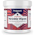 Petpost | Bulldog Wrinkle Wipes for Dogs - Cleans and Soothes Pug Wrinkles and Folds - Ultra Soft Cotton Pads in Coconut Oil Solution 100 ct