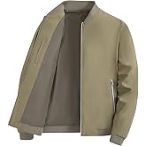 YuKaiChen Transition Jacket Mens Lightweight Jacket Leisure Four Seasons Bomber Jacket with Zip Pockets